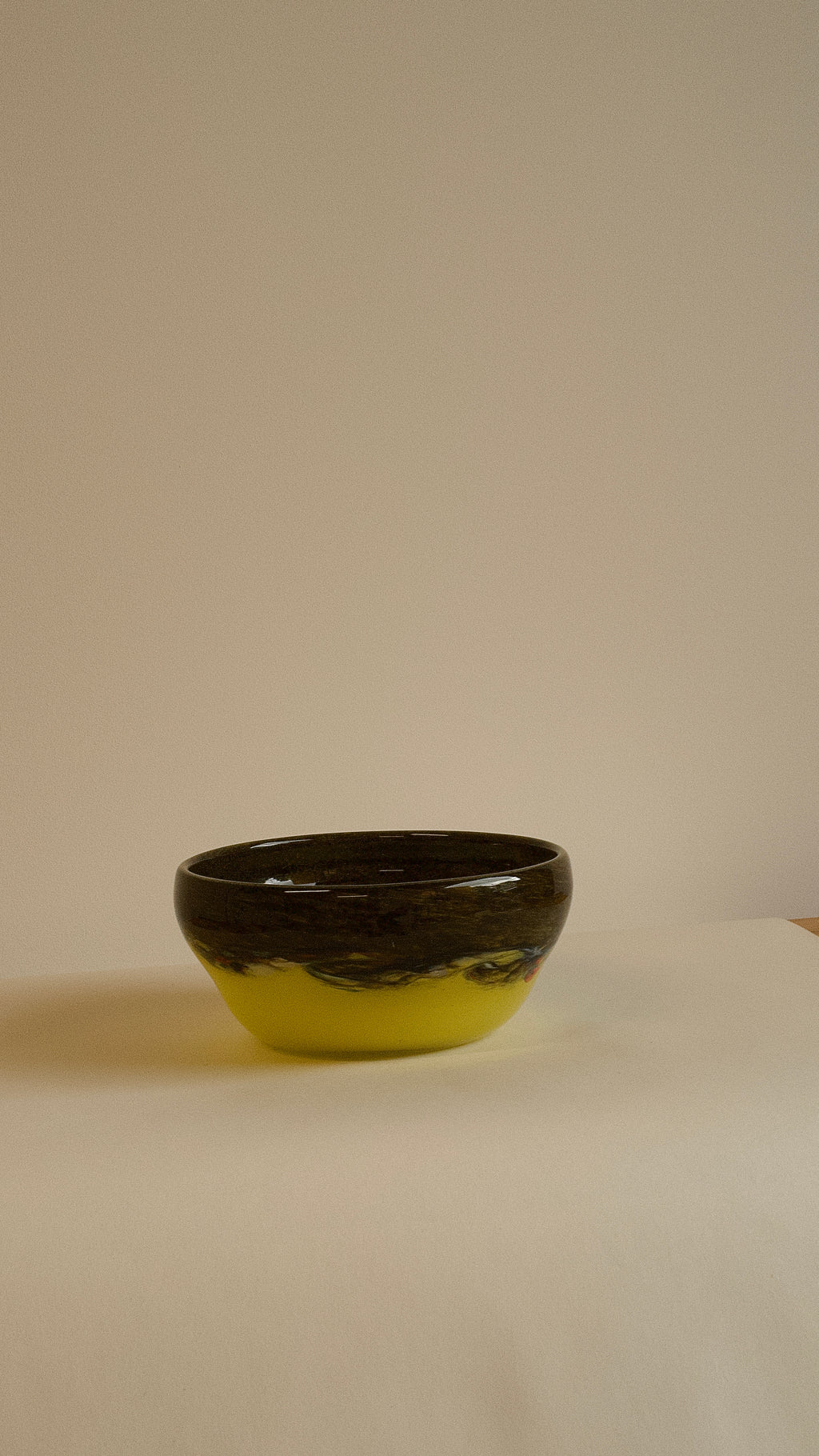 Vintage Strathearn Glass Bowl (Yellow & Brown) c. 1950s