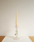 Vintage Murano Opaline Flower Candlestick Holder