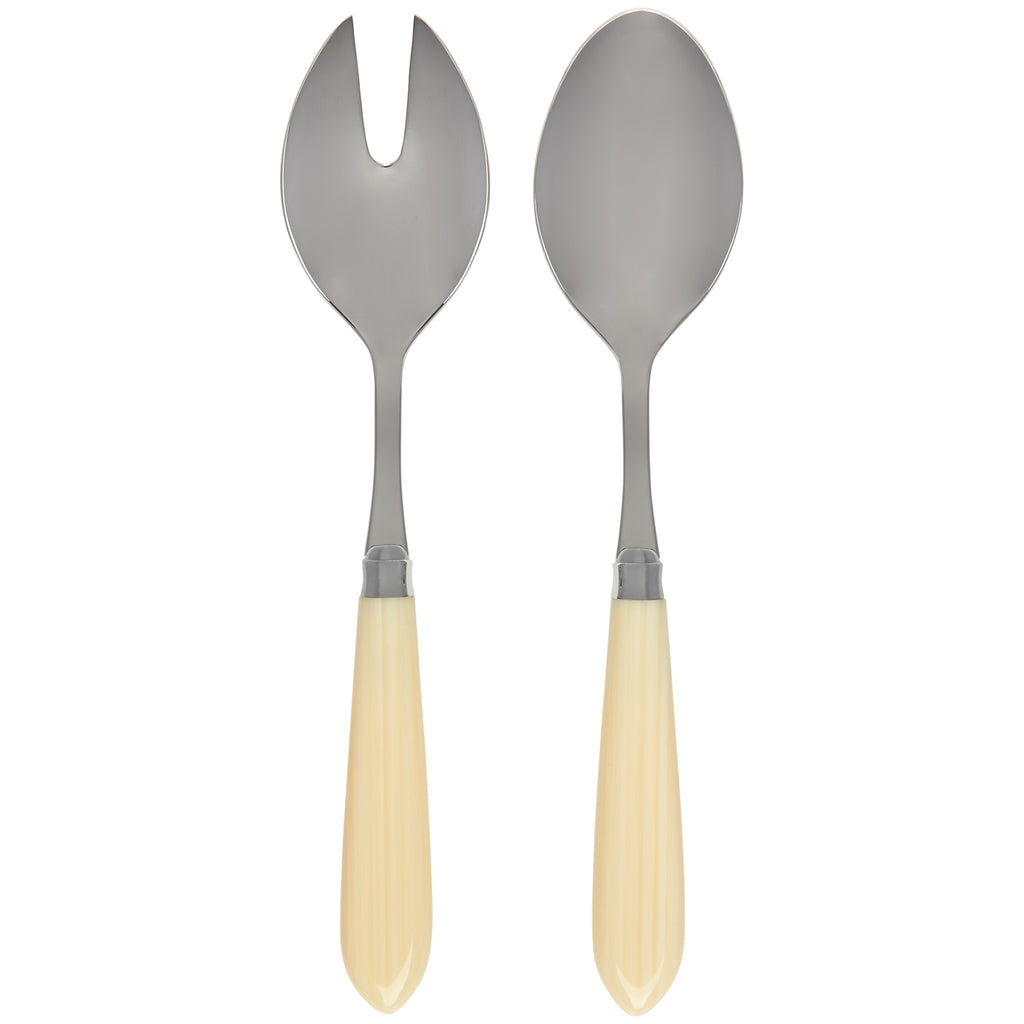 French Pearl Resin Stainless Steel Salad Servers