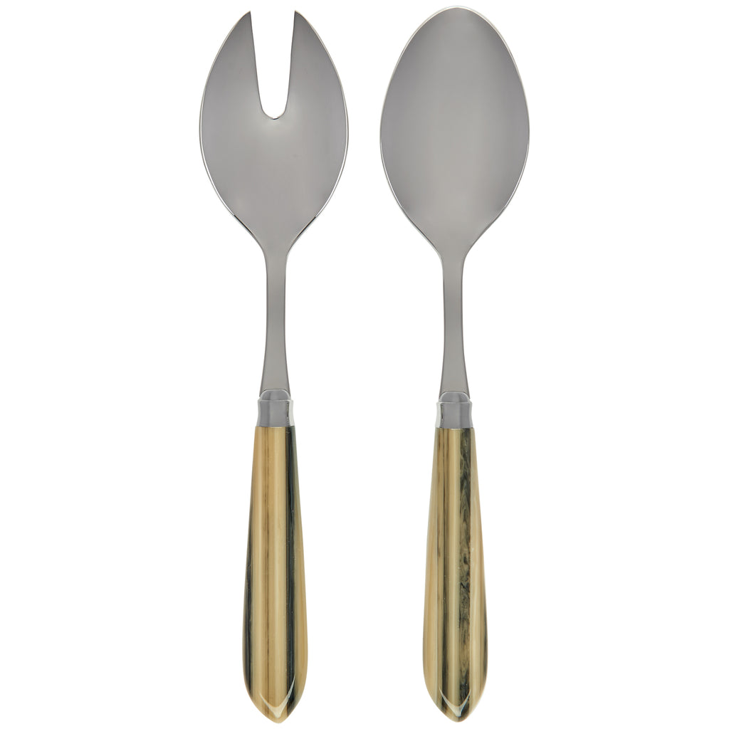 French Marbled Resin Stainless Steel Salad Servers