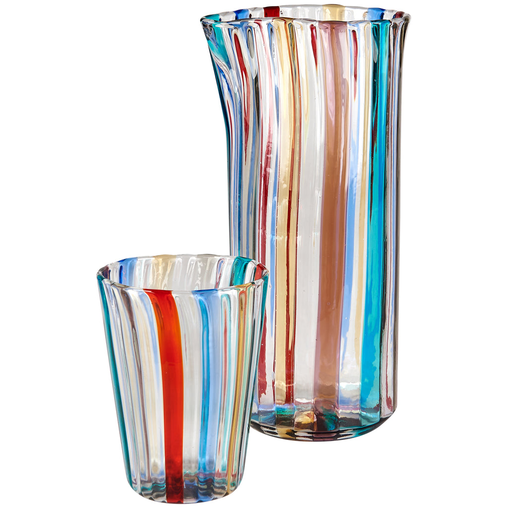 Multicoloured Handblown Murano Gio Ponti ‘A Canne’ Style Italian Glass