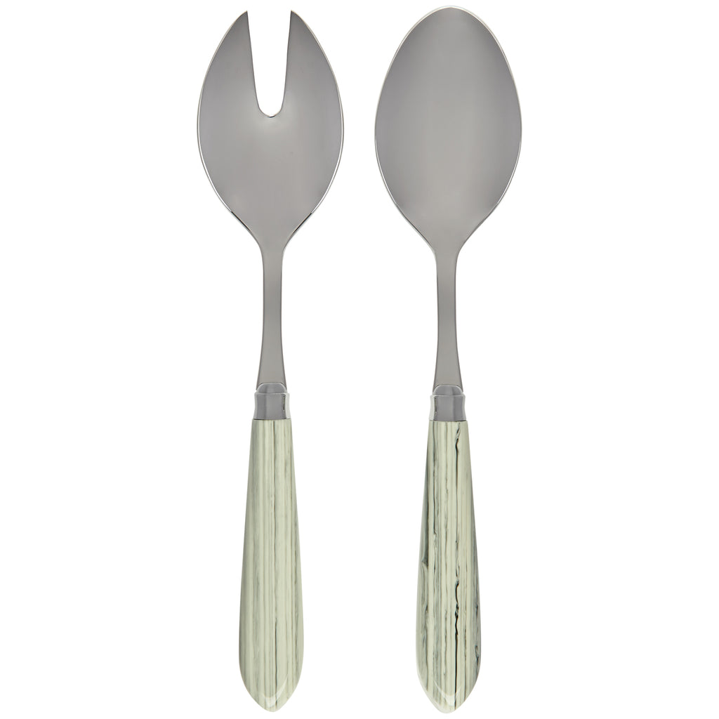 French 'Stone' Resin Stainless Steel Salad Servers