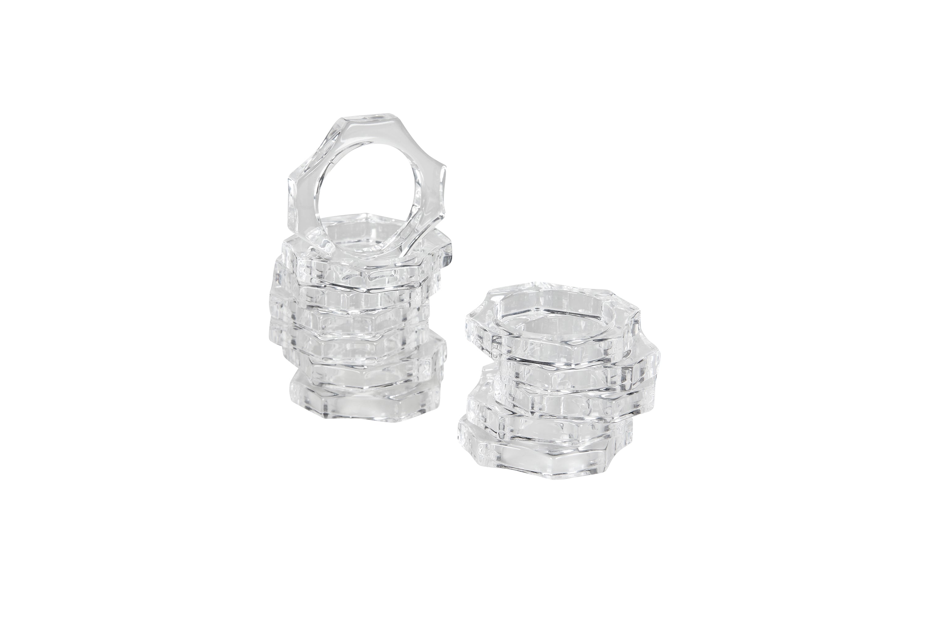Set of 4 Clear Perspex Napkin Rings