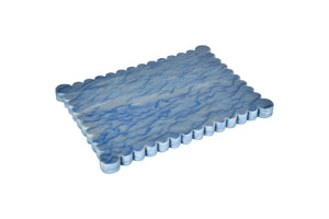 Azul Macaubas Large Rectangle 22 x 30 cm Scalloped Tray | BRANIK