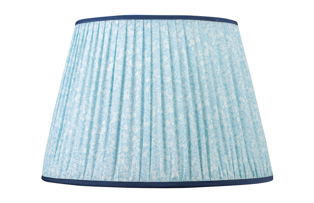 Blue Floral 16” Handmade Silk- Lined Lampshade