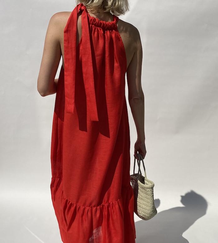 ASCENO IBIZA POPPY RED LINEN MAXI DRESS The Edition 94 ASCENO IBIZA POPPY RED LINEN MAXI DRESS The Edition 94