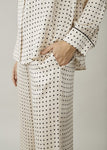 ASCENO LONDON CREAM SQUARE SILK TROUSER