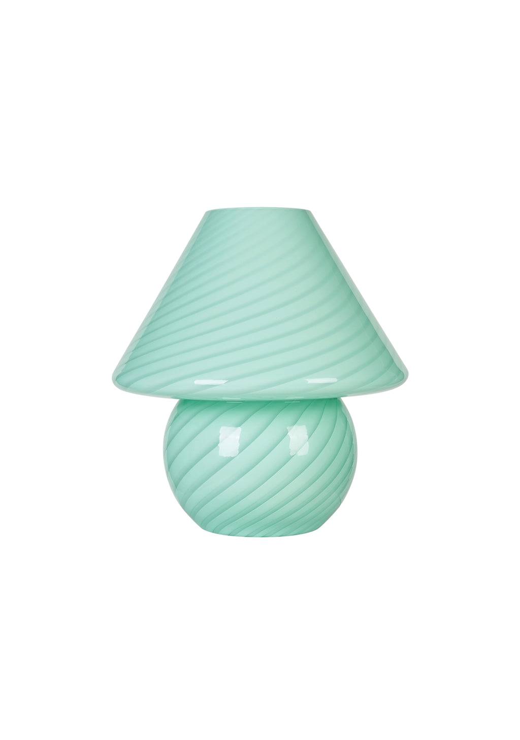Large Mint Green Murano Swirl Mushroom Lamp