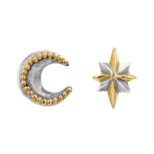 Mini Moon & Star Stud Earrings by Sophie Harley