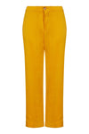 ASCENO ANTIBES SUNFLOWER SILK CROPPED TROUSER