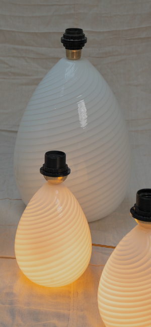 Pair of Vintage Murano Egg Bedside Lamps