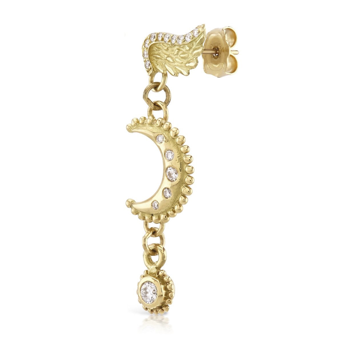 Venetian Diamond Moon Earrings by Sophie Harley