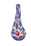 Large Blue & Red Vintage Murano Vase