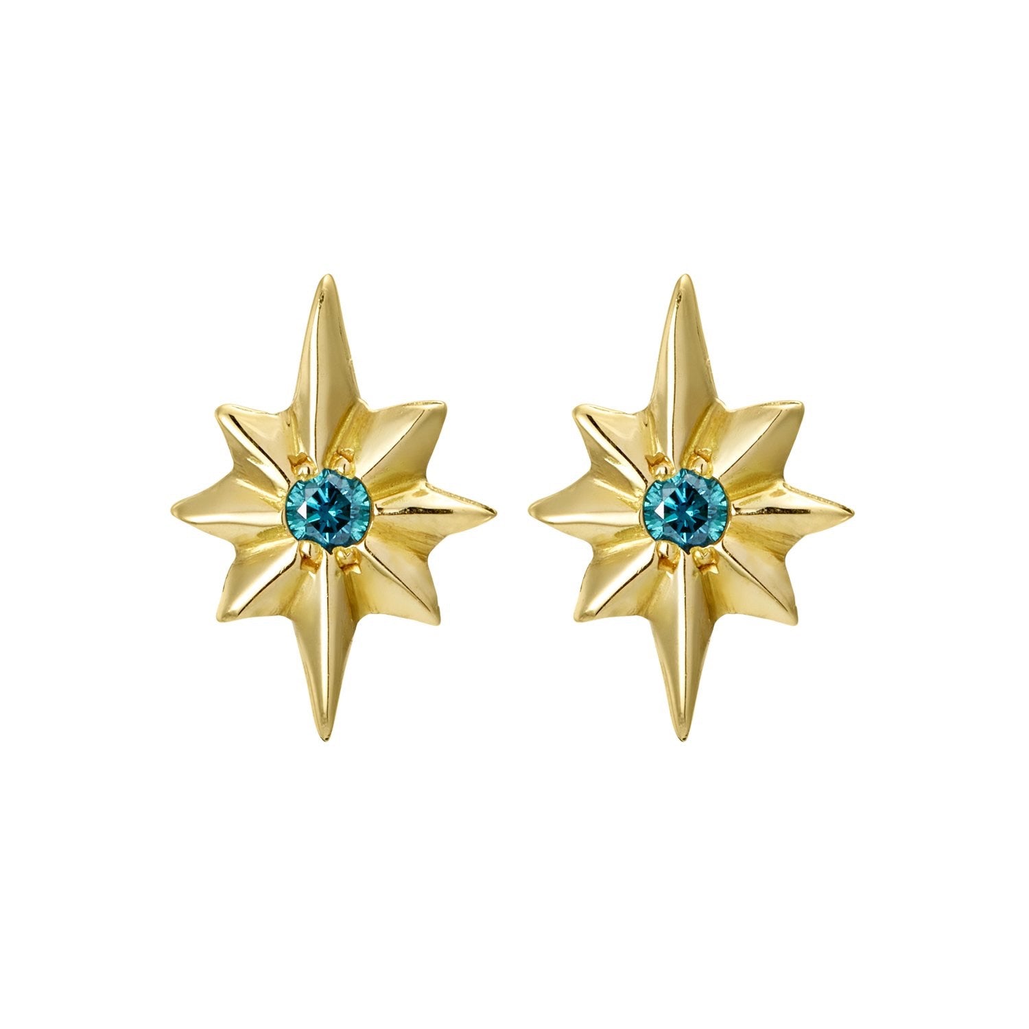 Blue Diamond North Star Stud Earrings by Sophie Harley