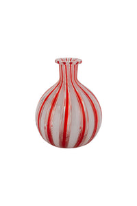 Vintage Red & White Striped Murano Bud Vase