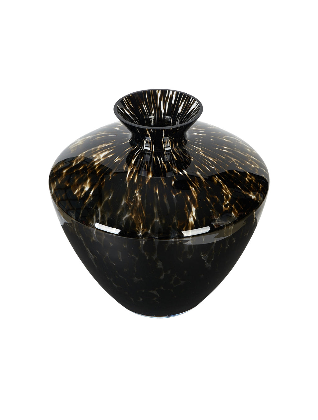 Large Vintage Handblown Tortoiseshell Vase