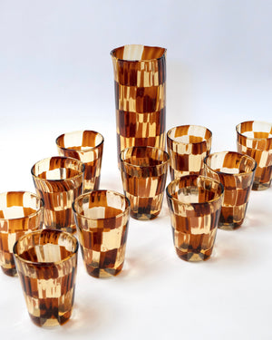 Handblown Murano Checkerboard Glass