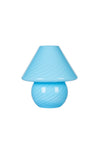 Large Baby Blue Murano Swirl Mushroom Lamp