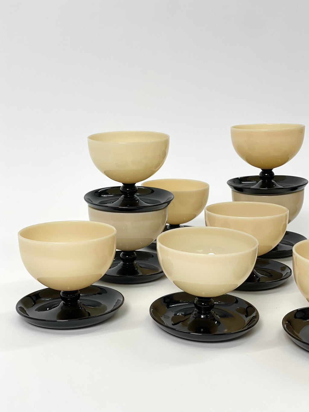 Vintage 1930s Swedish Dessert Bowls 10 pcs, "Cryopas" Pukeberg