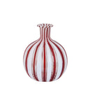 Vintage Brown and White Stripe Murano Vase