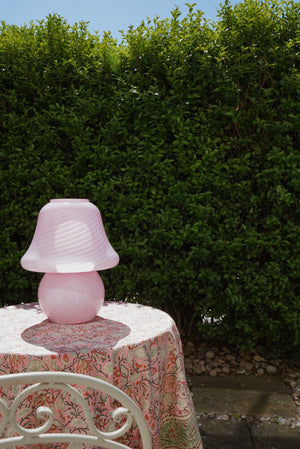Large Vintage Pink Murano Mushroom Lamp