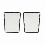 Pair of 1950s Black Scalloped Eriksmåla Glass Mirrors